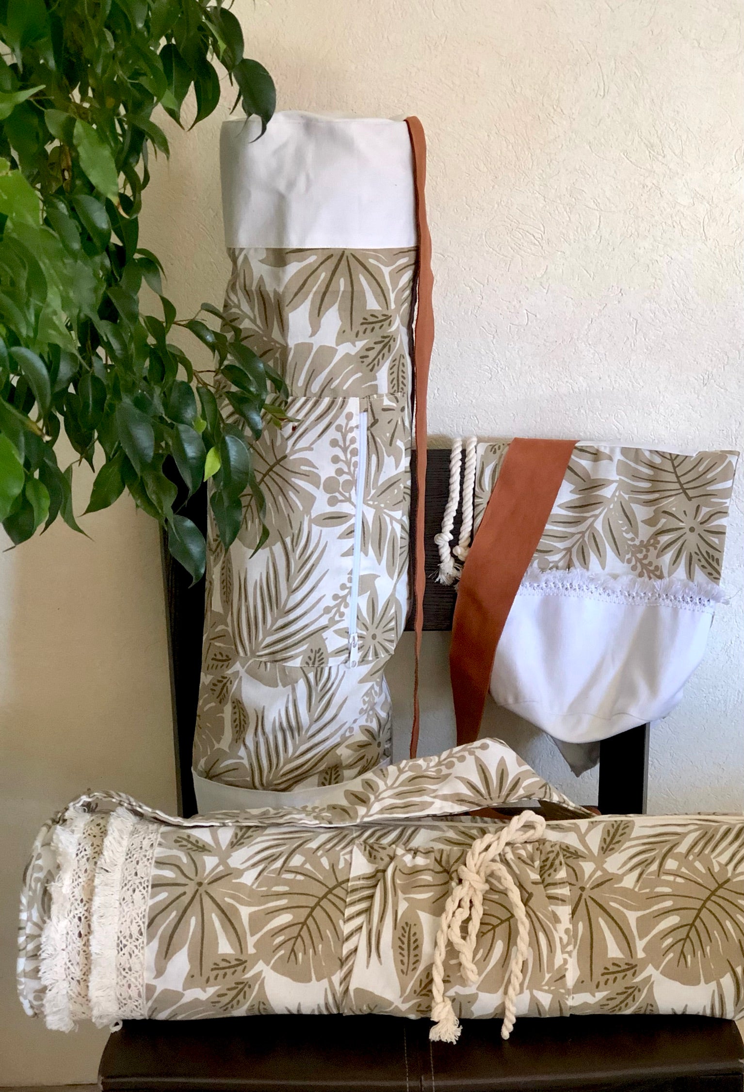 Bolsa para tapete de yoga - Hojas