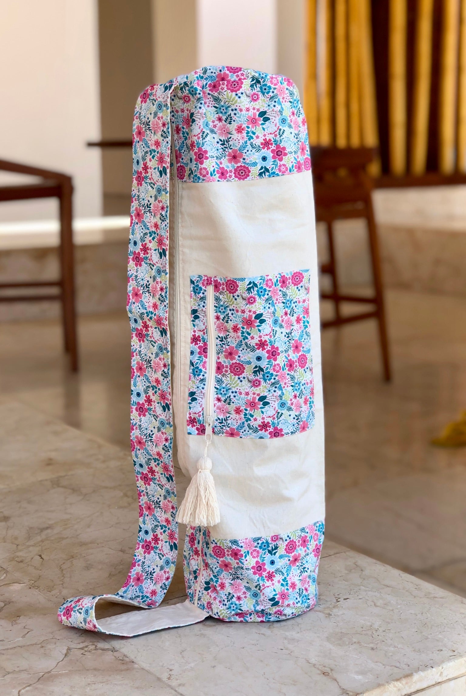 Bolsa para tapete de yoga - Flores