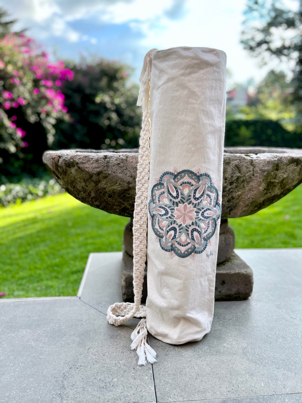 Bolsa para tapete de yoga - Mandala bordado